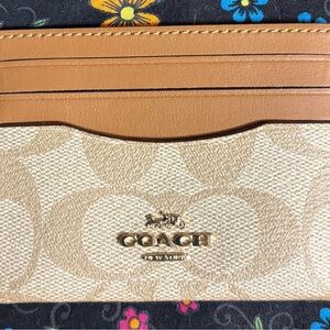 Coach Tan and Yellow Card Holder